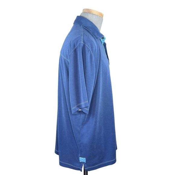 Orvis Men’s Modal Blend Polo Medium Blue Color with Light Blue Accents  XL - Picture 3 of 10